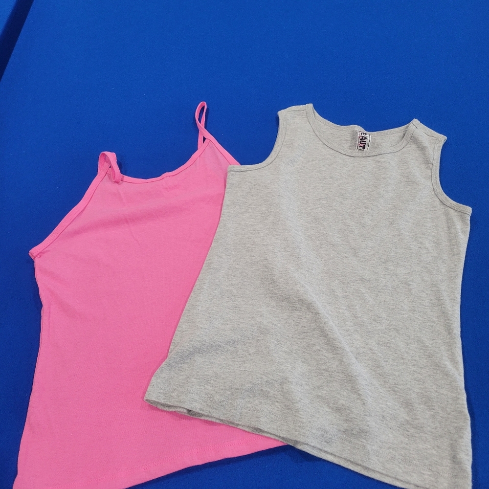 Beautees Gray And Hanes Pink Tank Tops / Size XL